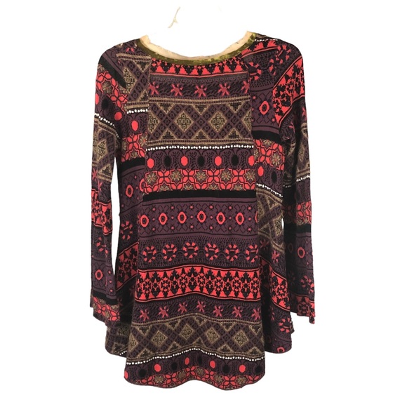 TUNIC - Women's Free People Multicolored Abstract Prism Patterned Tunic. Size S - Picture 4 of 16